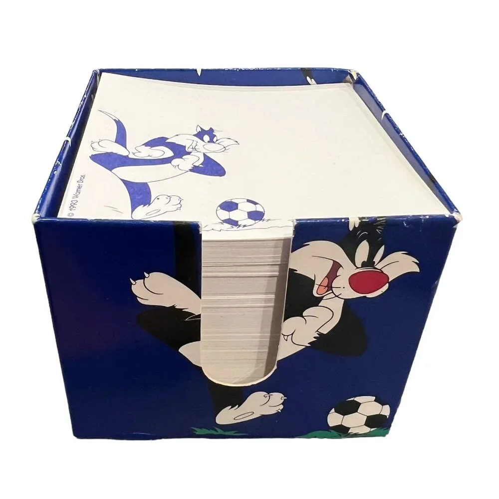 Vintage Warner Bros Sylvester The Cat Memo Pad Box 1993 Office Desk Collectibles